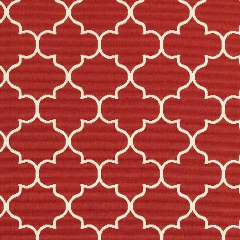 5' X 8' Red And Ivory Indoor Outdoor Area Rug Homeroots Outdoor