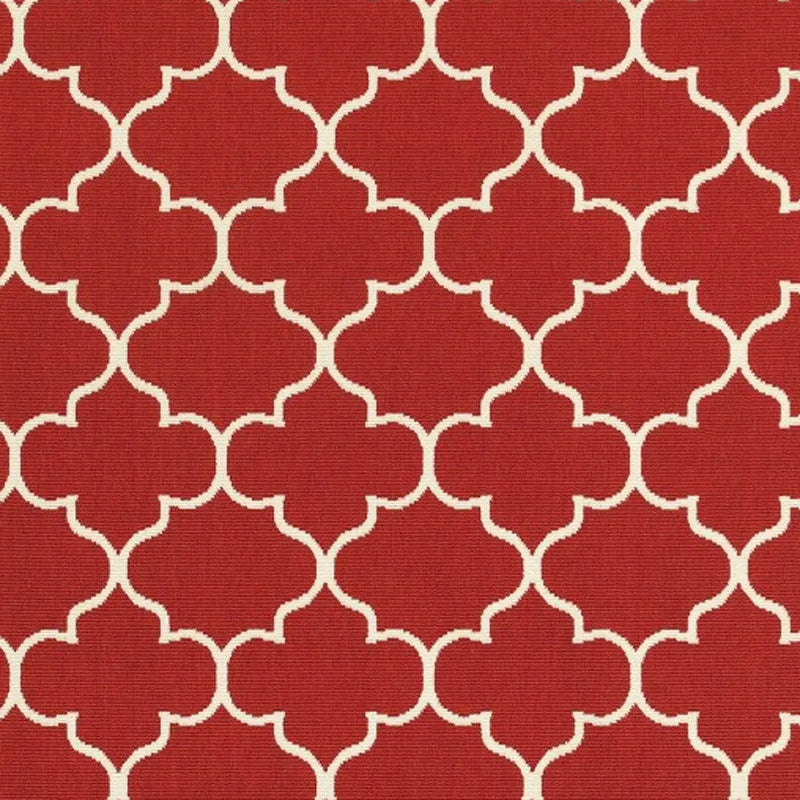 5' X 8' Red And Ivory Indoor Outdoor Area Rug Homeroots Outdoor