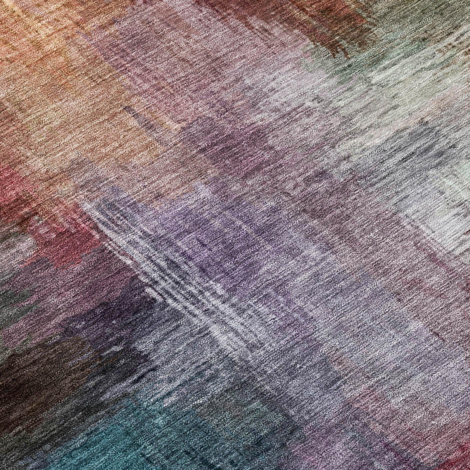 5' X 8' Red And Plum Abstract Washable Indoor Outdoor Area Rug Homeroots Outdoor
