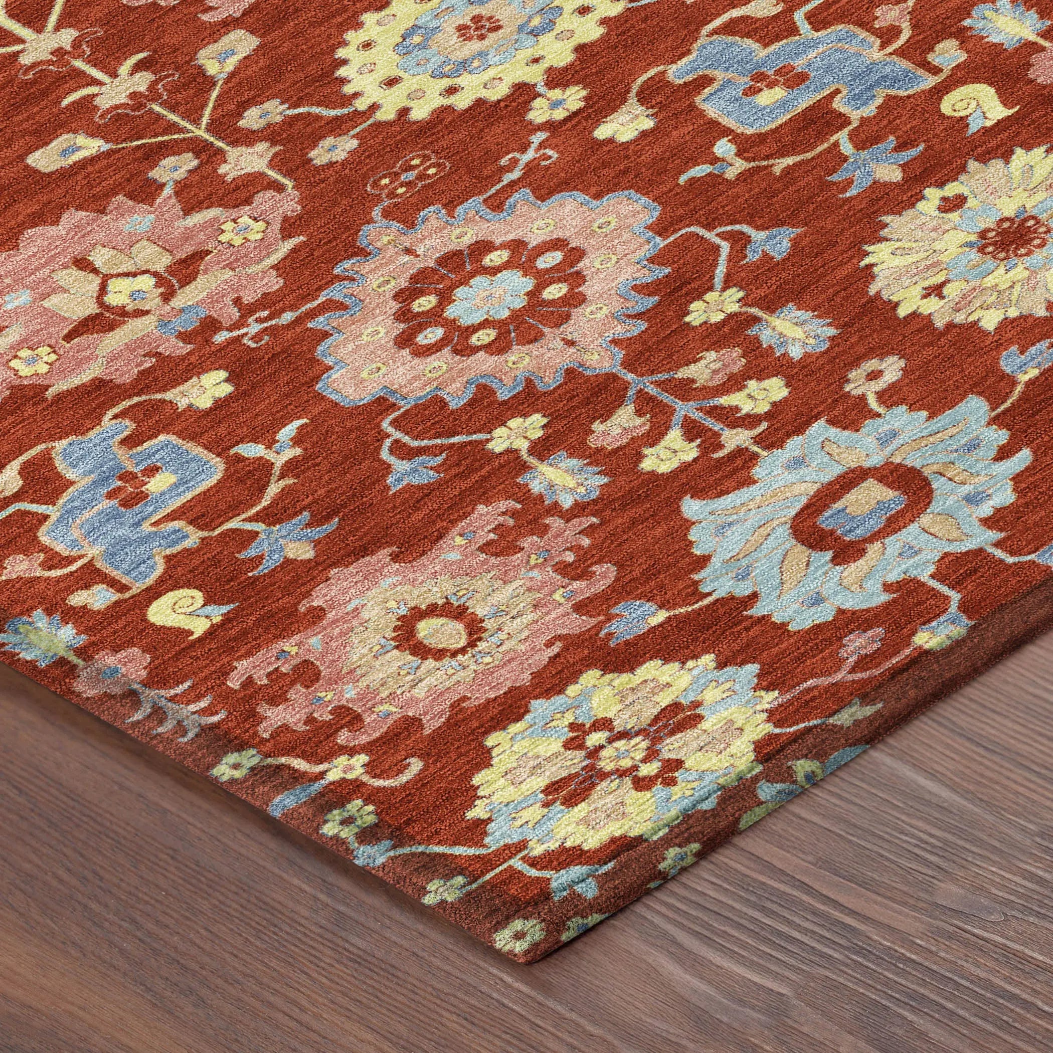 5' X 8' Red And Rust Geometric Washable Indoor Outdoor Area Rug Homeroots Outdoor