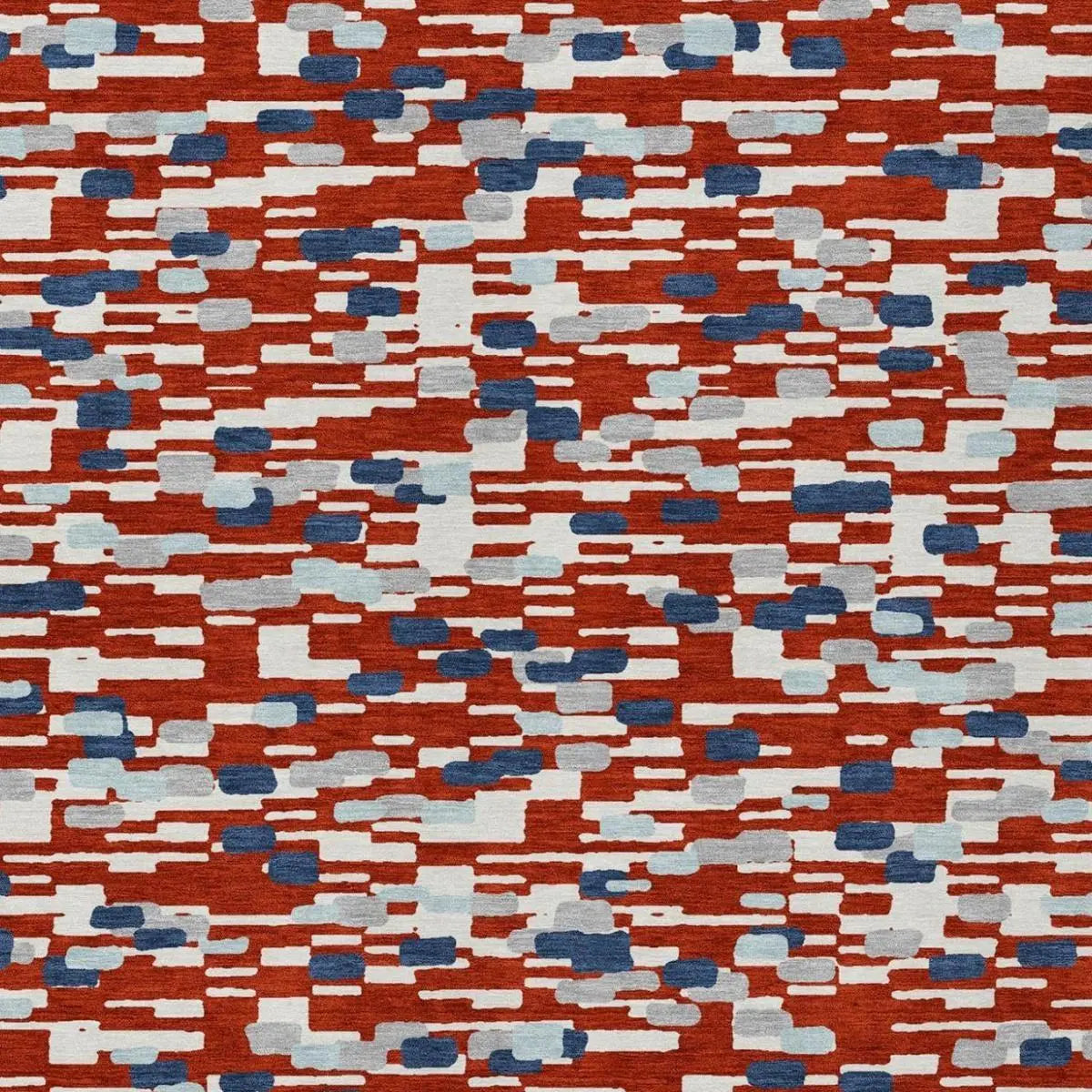 5' X 8' Red And Silver Geometric Washable Indoor Outdoor Area Rug Homeroots Outdoor