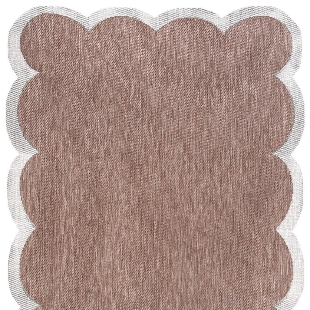 5' X 8' Rose And Cream Indoor Outdoor Area Rug Homeroots Outdoor