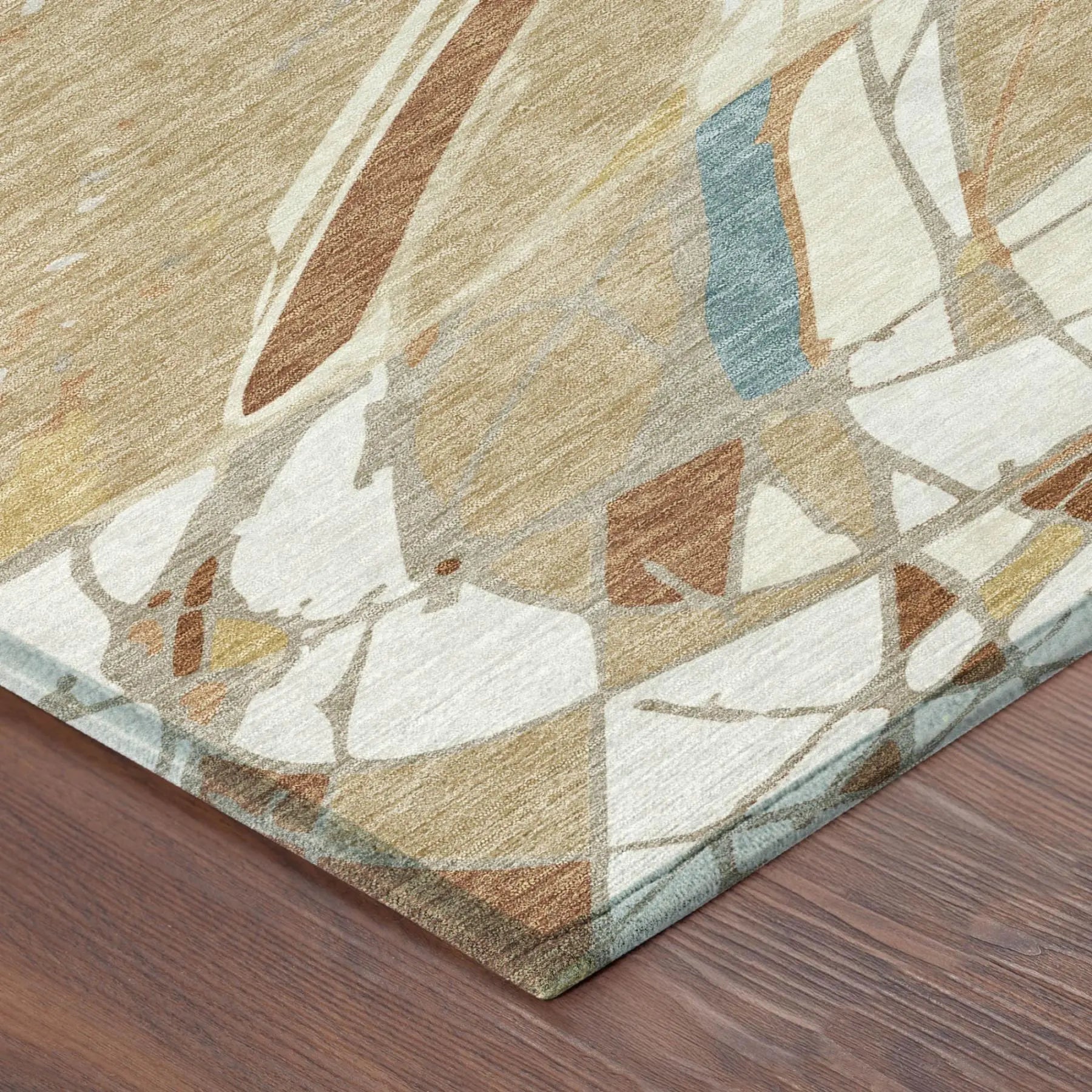 5' X 8' Rust And Orange Abstract Washable Indoor Outdoor Area Rug Homeroots Outdoor