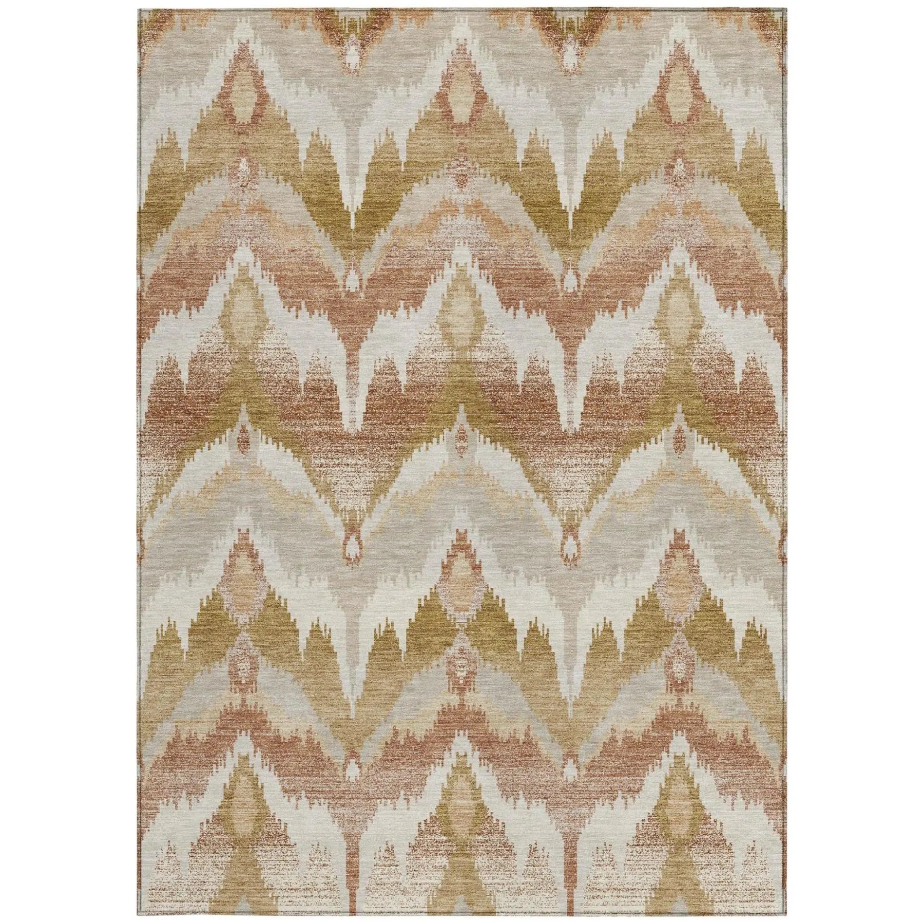 5' X 8' Rust And Orange Abstract Washable Indoor Outdoor Area Rug Homeroots Outdoor