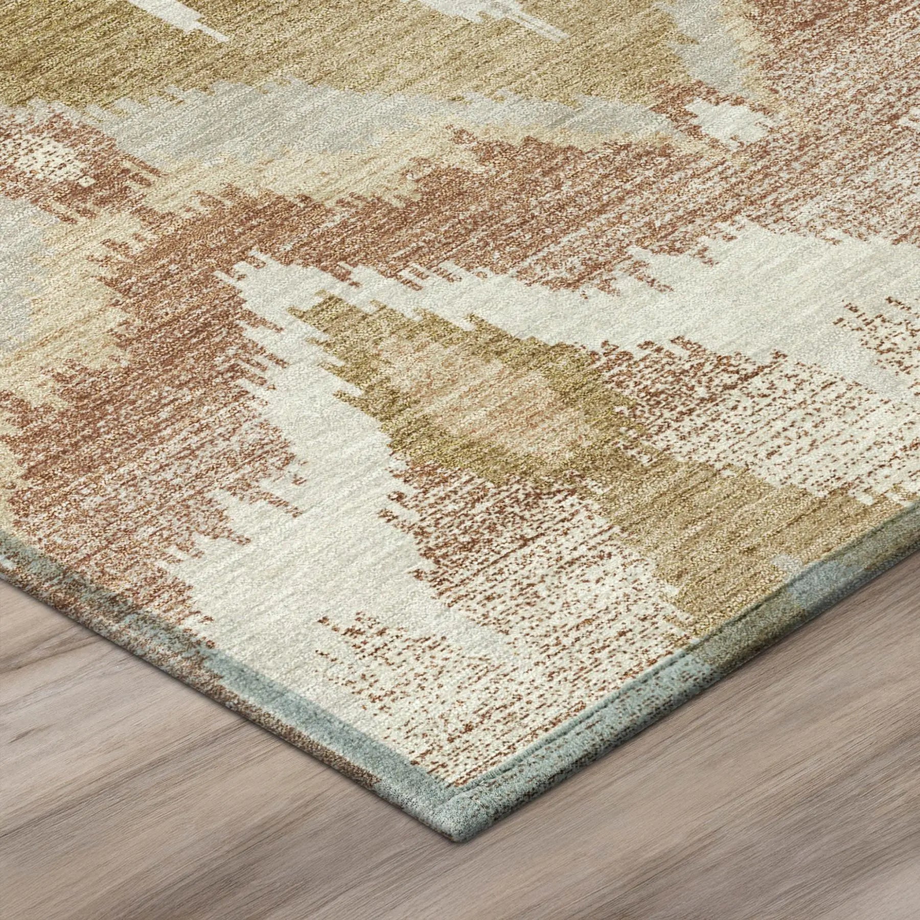 5' X 8' Rust And Orange Abstract Washable Indoor Outdoor Area Rug Homeroots Outdoor
