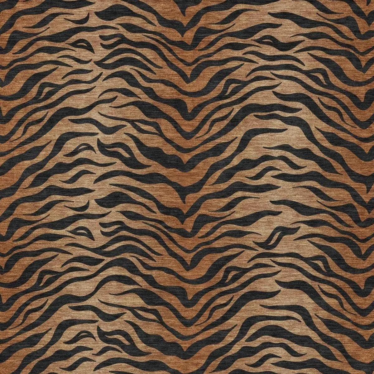 5' X 8' Rust And Orange Animal Print Washable Indoor Outdoor Area Rug Homeroots Outdoor