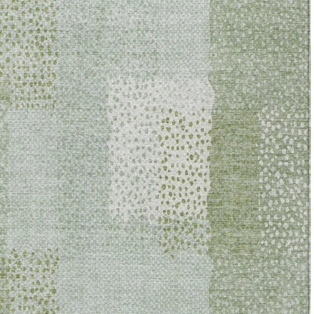 5' X 8' Sage And Green Abstract Washable Indoor Outdoor Area Rug Homeroots Outdoor