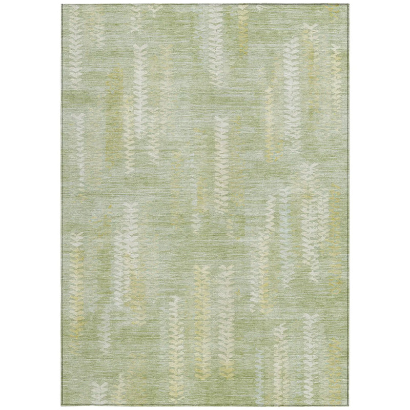 5' X 8' Sage And Green Striped Washable Indoor Outdoor Area Rug Homeroots Outdoor