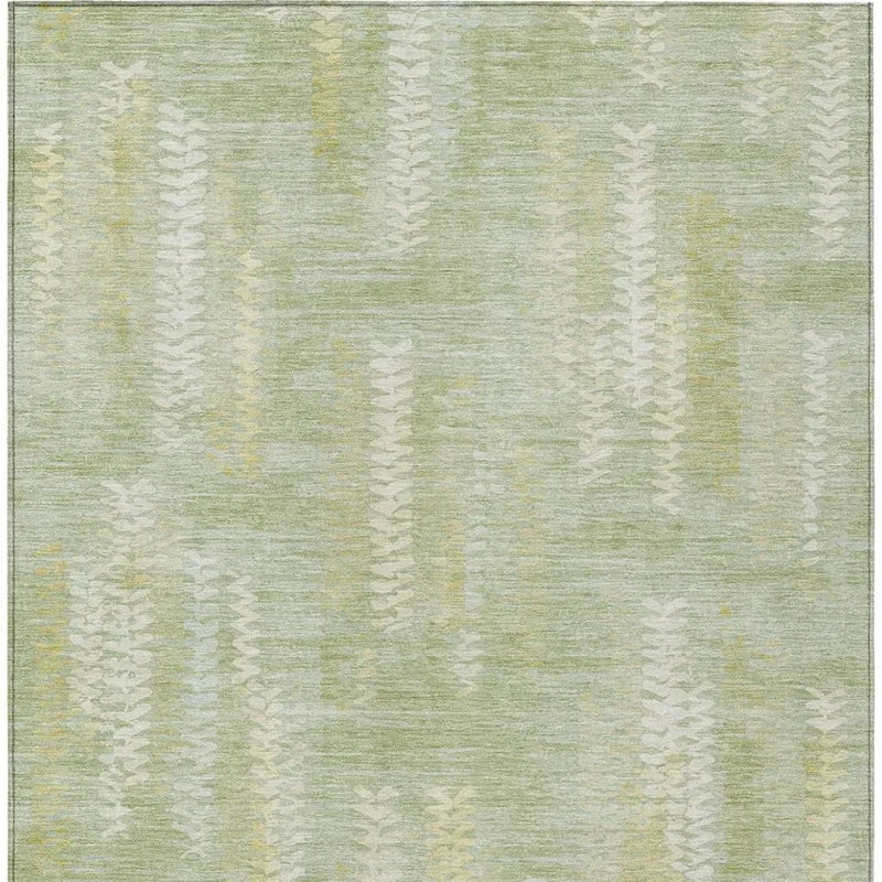 5' X 8' Sage And Green Striped Washable Indoor Outdoor Area Rug Homeroots Outdoor