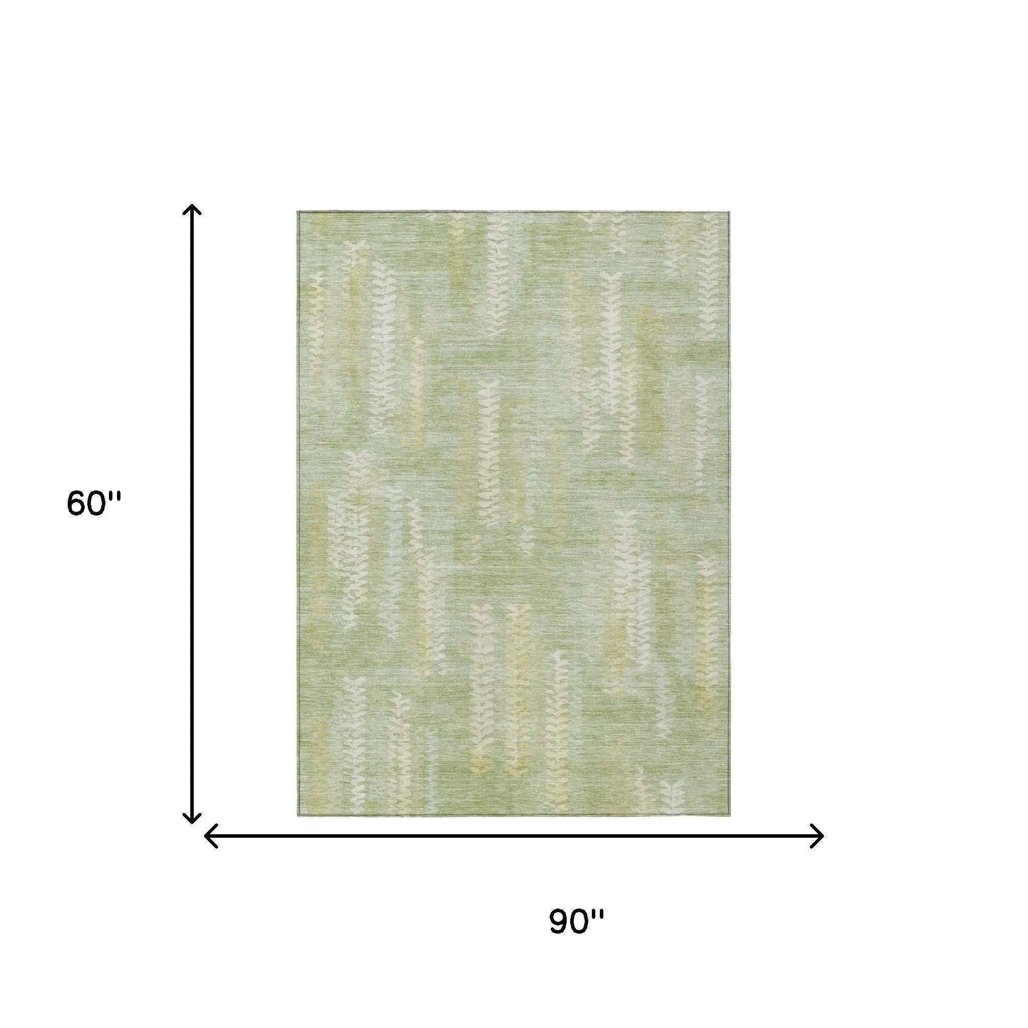 5' X 8' Sage And Green Striped Washable Indoor Outdoor Area Rug Homeroots Outdoor