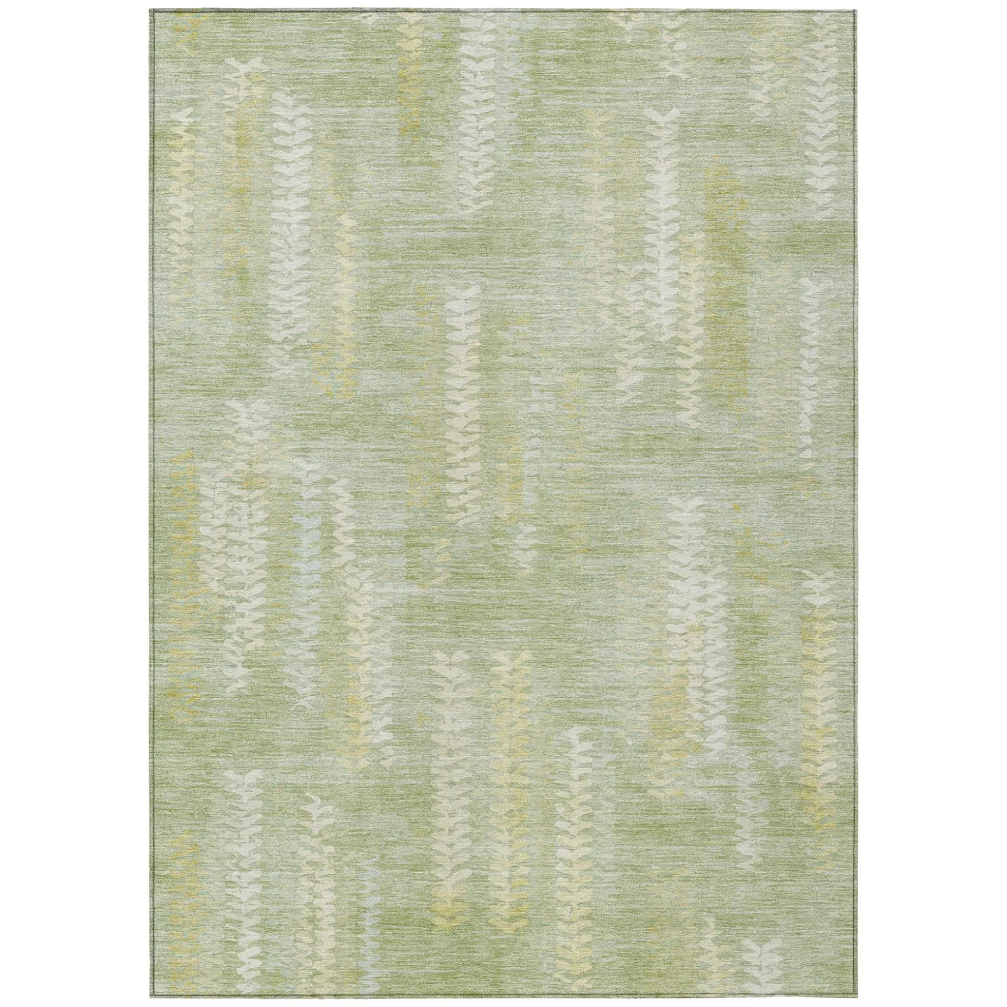 5' X 8' Sage And Green Striped Washable Indoor Outdoor Area Rug Homeroots Outdoor