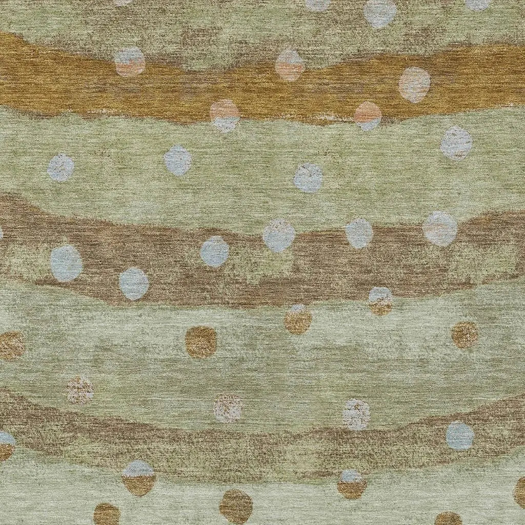 5' X 8' Sage And Green Striped Washable Indoor Outdoor Area Rug Homeroots Outdoor