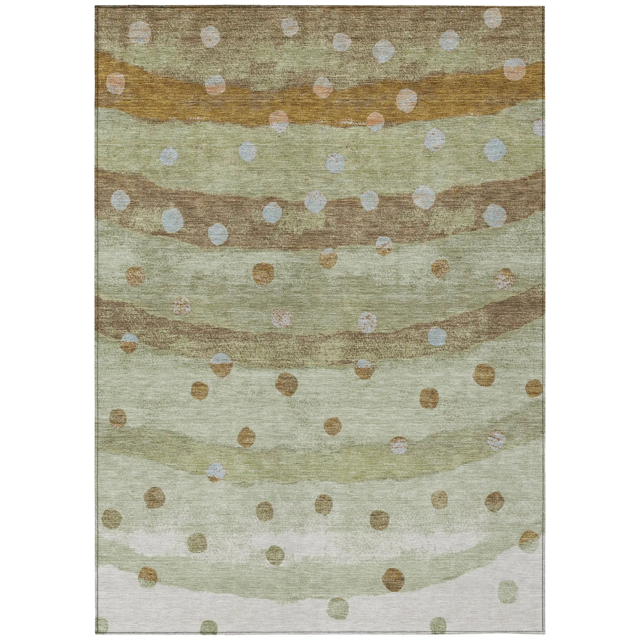 5' X 8' Sage And Green Striped Washable Indoor Outdoor Area Rug Homeroots Outdoor
