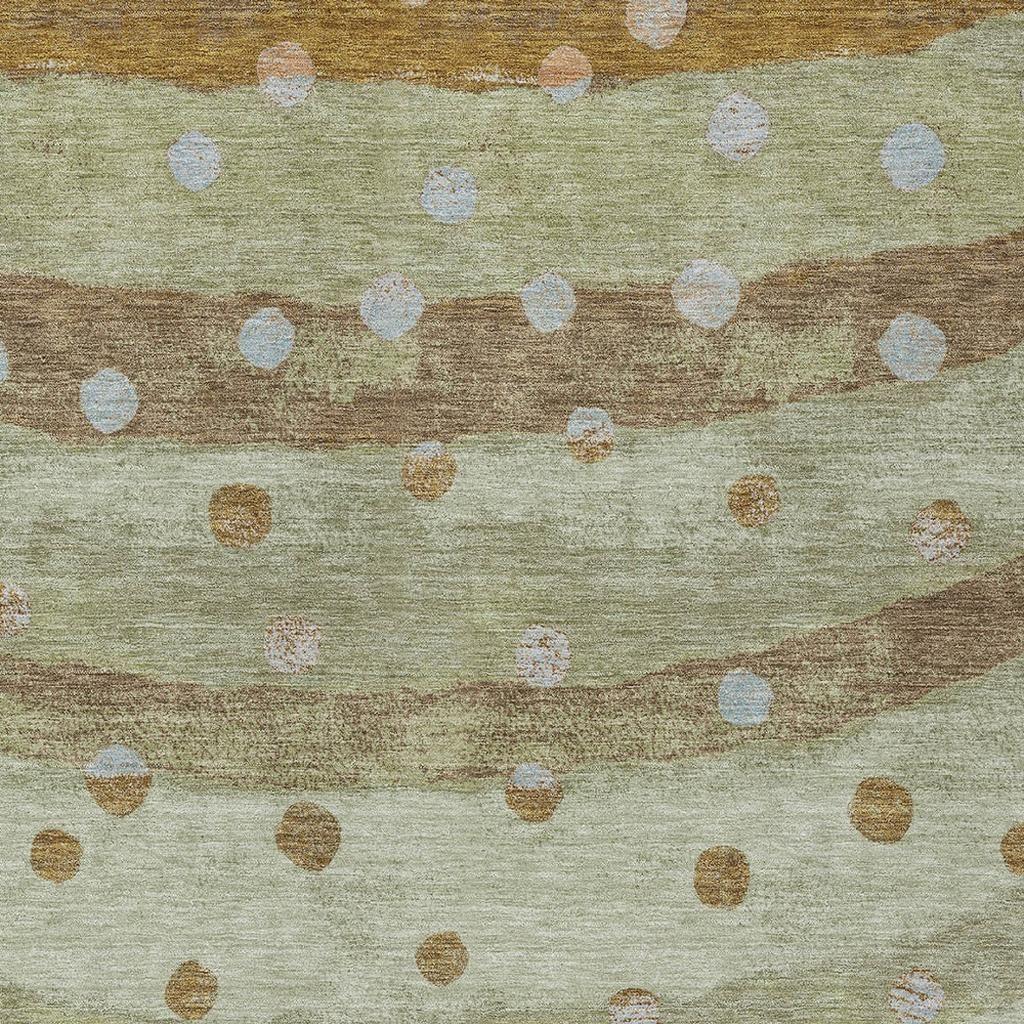 5' X 8' Sage And Green Striped Washable Indoor Outdoor Area Rug Homeroots Outdoor