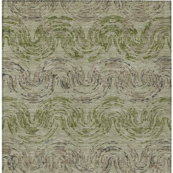 5' X 8' Sage And Olive Green Abstract Washable Indoor Outdoor Area Rug Homeroots Outdoor