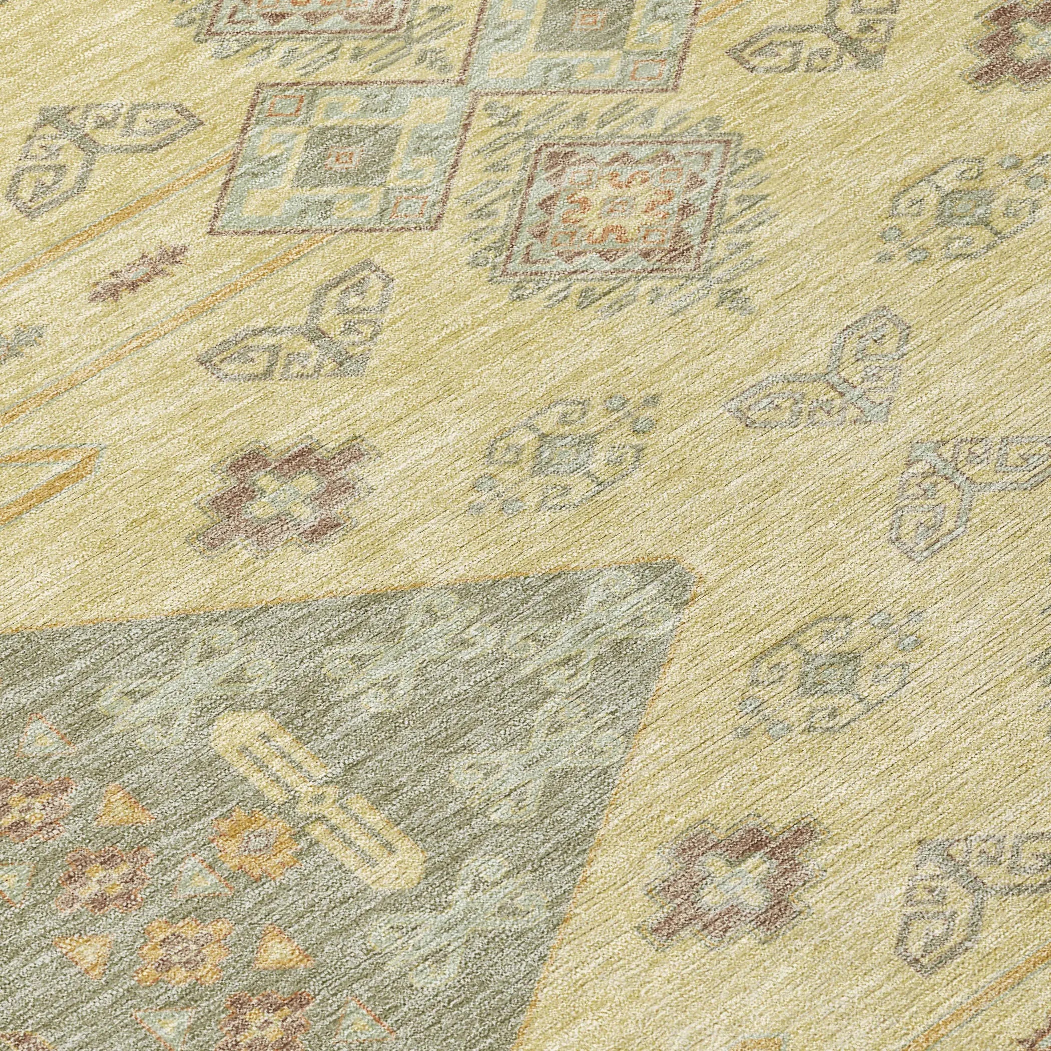 5' X 8' Sage And Wheat Geometric Washable Indoor Outdoor Area Rug Homeroots Outdoor