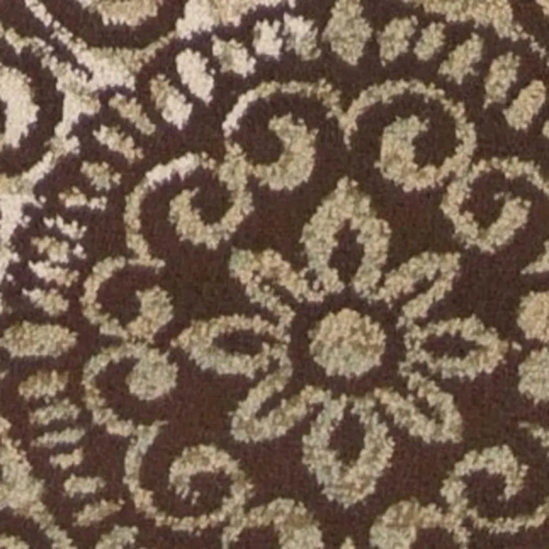 5' X 8' Sage Brown And Ivory Floral Medallion Area Rug Homeroots Home Decor