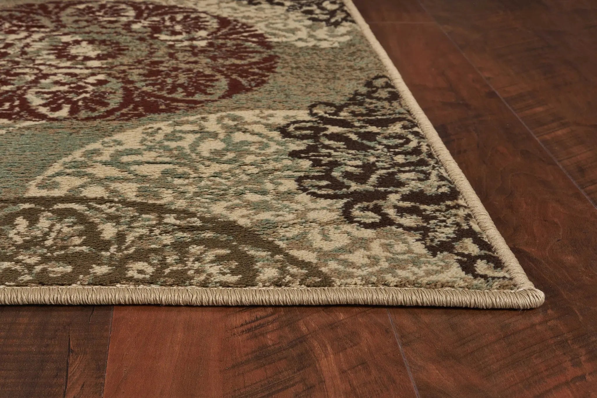 5' X 8' Sage Brown And Ivory Floral Medallion Area Rug Homeroots Home Decor
