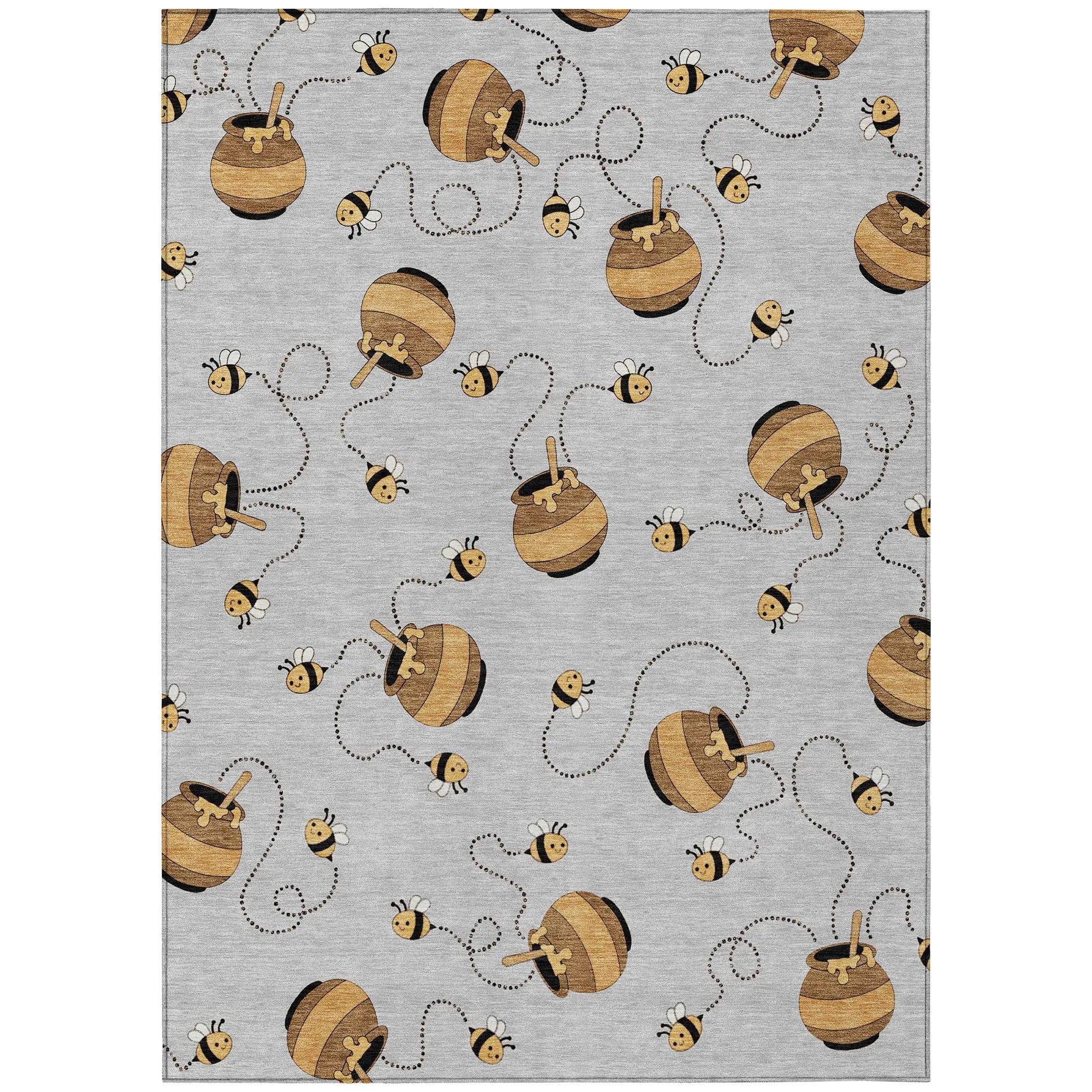 5' X 8' Silver And Beige Geometric Washable Indoor Outdoor Area Rug Homeroots Outdoor