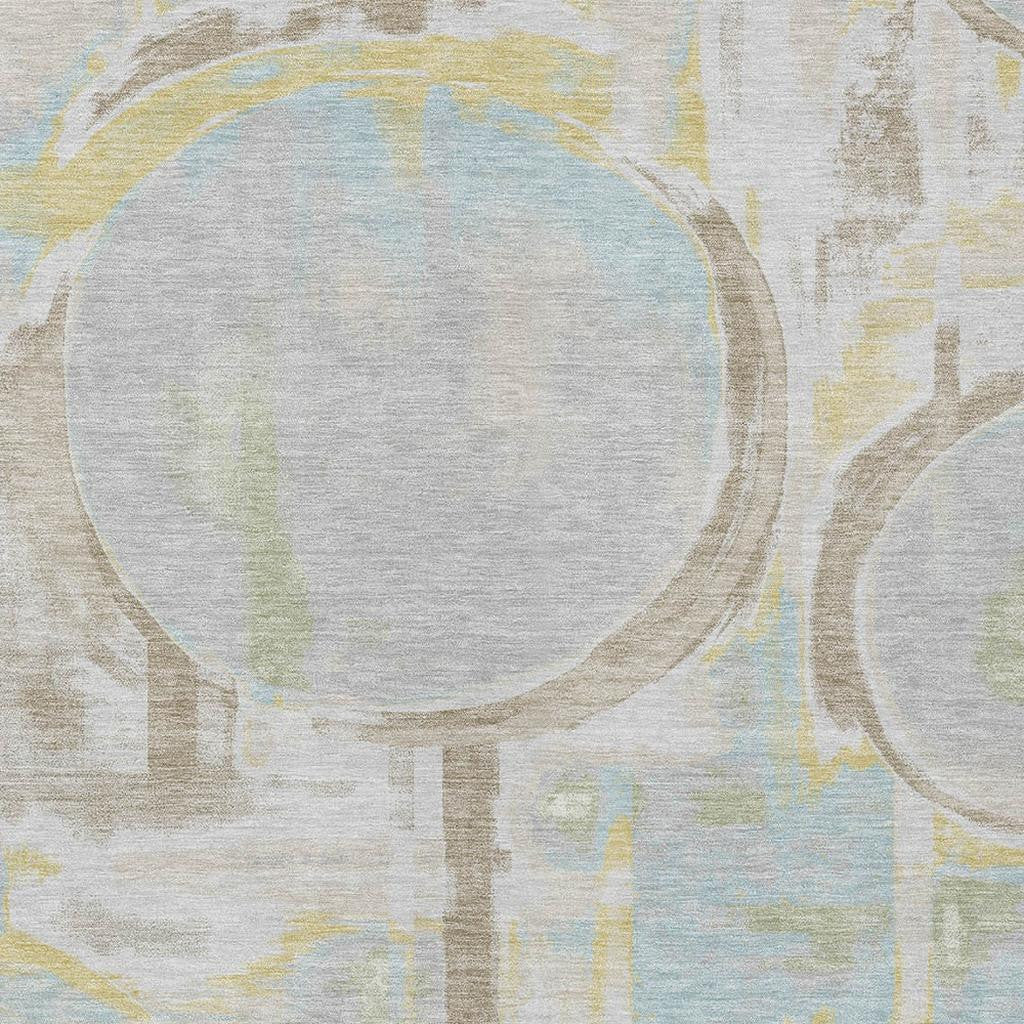 5' X 8' Silver And Gray Abstract Washable Indoor Outdoor Area Rug Homeroots Outdoor