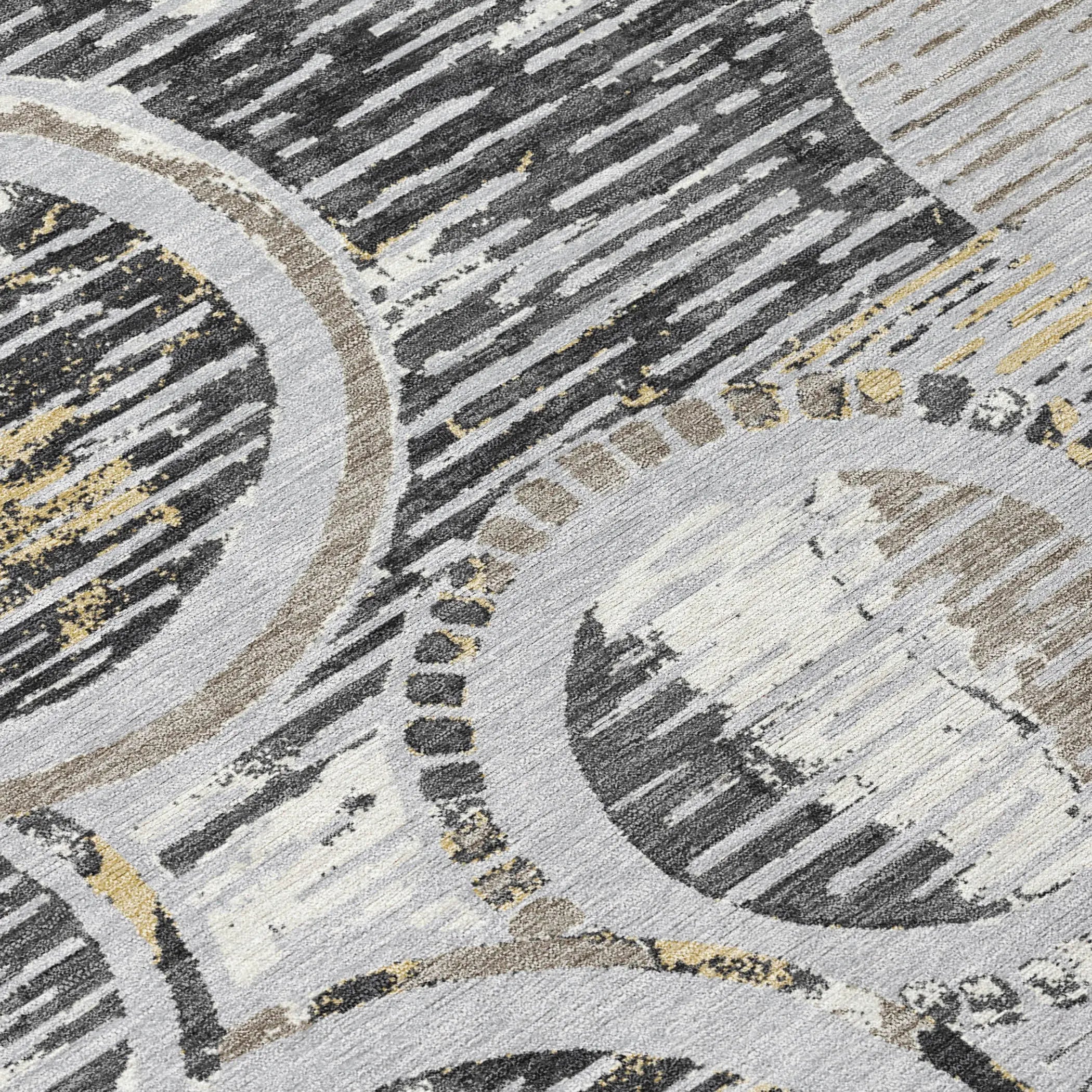 5' X 8' Silver And Gray Geometric Washable Indoor Outdoor Area Rug Homeroots Outdoor