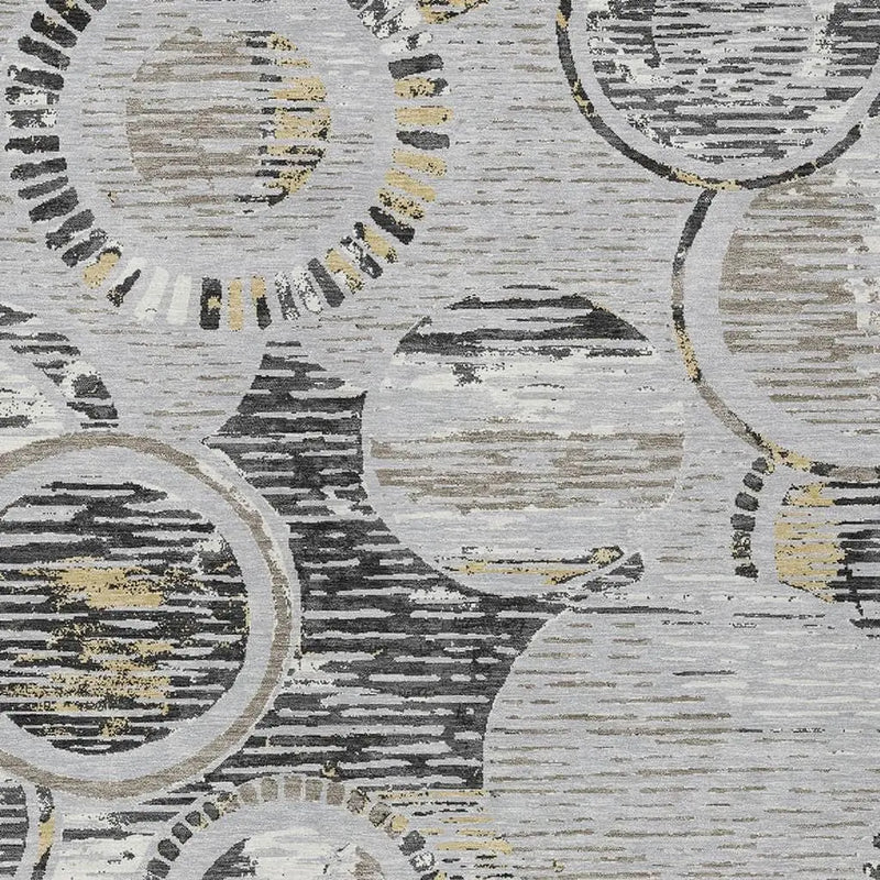 5' X 8' Silver And Gray Geometric Washable Indoor Outdoor Area Rug Homeroots Outdoor