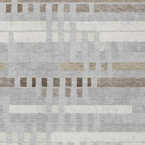 5' X 8' Silver And Gray Striped Washable Indoor Outdoor Area Rug Homeroots Outdoor