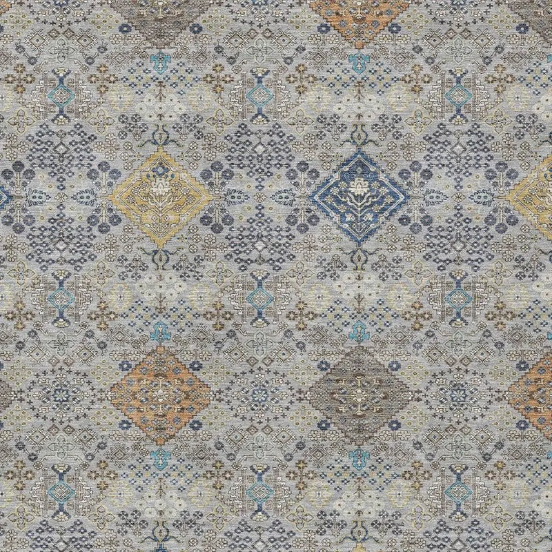 5' X 8' Silver And Navy Blue Oriental Washable Indoor Outdoor Area Rug Homeroots Outdoor