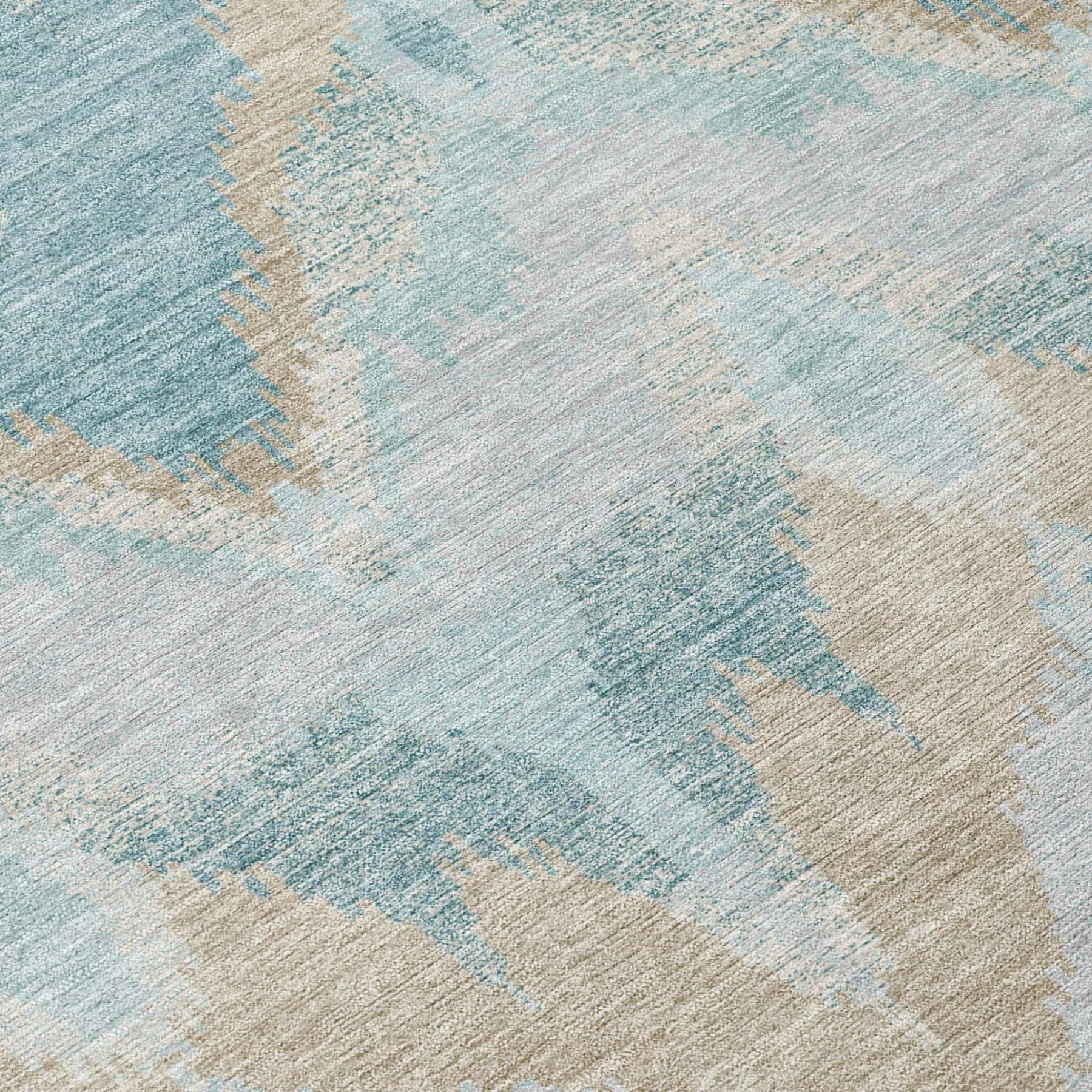 5' X 8' Sky Blue And Blue Abstract Washable Indoor Outdoor Area Rug Homeroots Outdoor