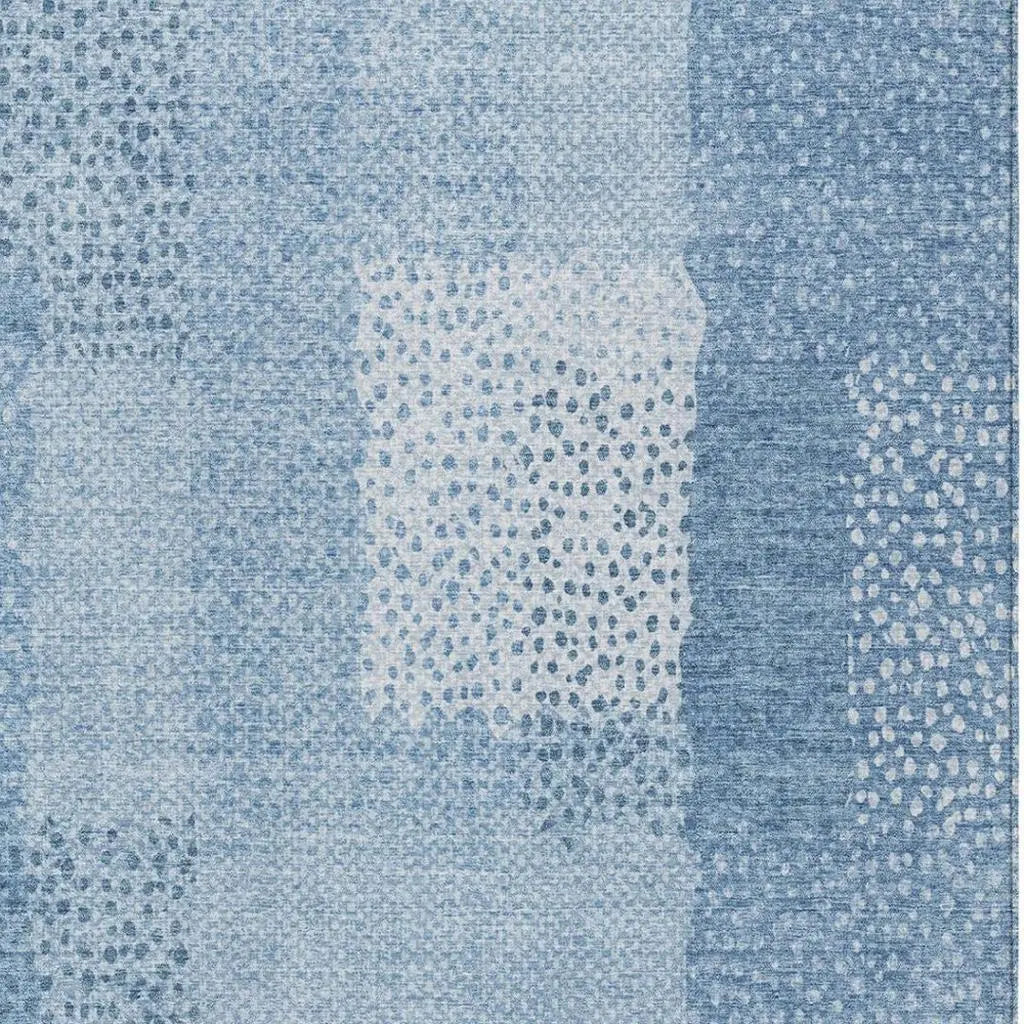 5' X 8' Sky Blue And Blue Abstract Washable Indoor Outdoor Area Rug Homeroots Outdoor