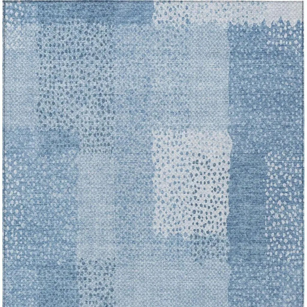 5' X 8' Sky Blue And Blue Abstract Washable Indoor Outdoor Area Rug Homeroots Outdoor