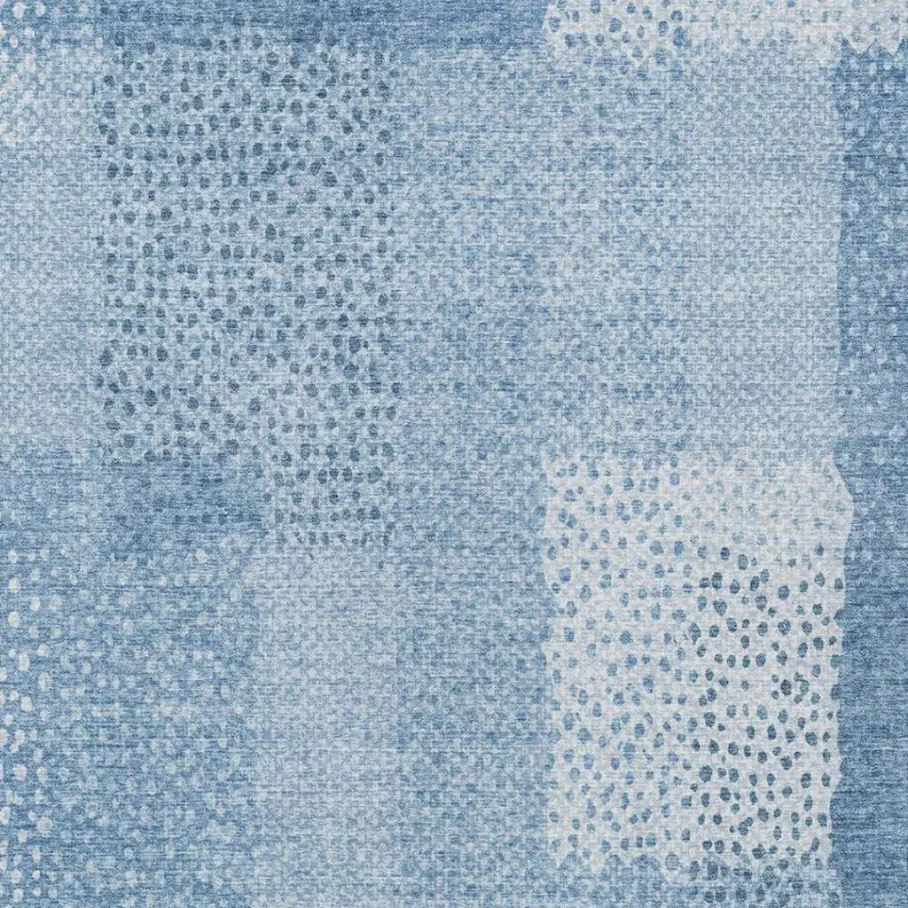 5' X 8' Sky Blue And Blue Abstract Washable Indoor Outdoor Area Rug Homeroots Outdoor