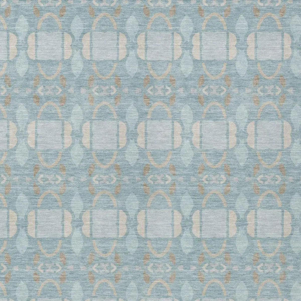 5' X 8' Sky Blue And Blue Striped Washable Indoor Outdoor Area Rug Homeroots Outdoor