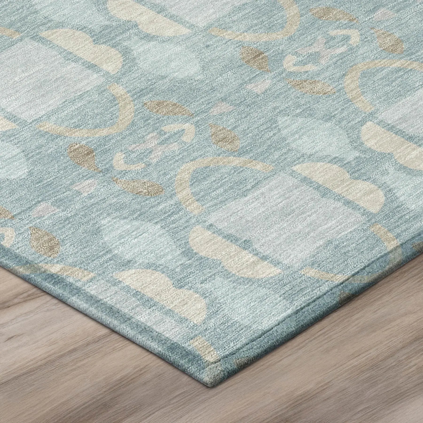 5' X 8' Sky Blue And Blue Striped Washable Indoor Outdoor Area Rug Homeroots Outdoor