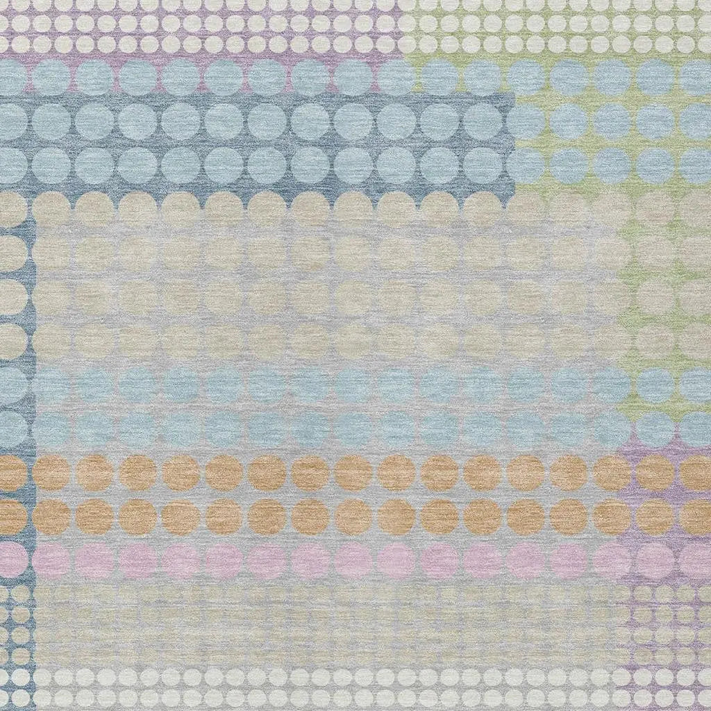 5' X 8' Sky Blue And Lavender Geometric Washable Indoor Outdoor Area Rug Homeroots Outdoor