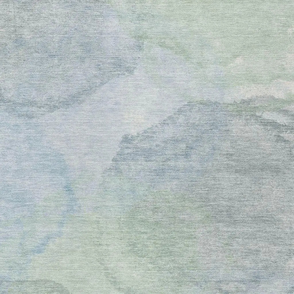 5' X 8' Sky Blue And Mint Green Abstract Washable Indoor Outdoor Area Rug Homeroots Outdoor
