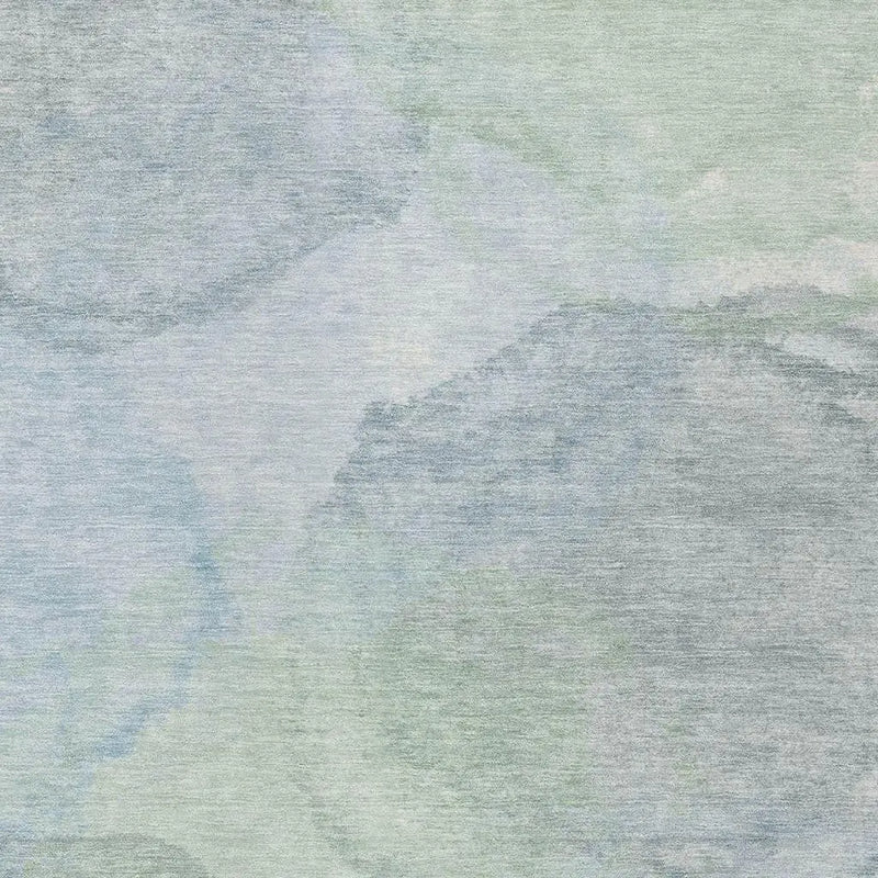 5' X 8' Sky Blue And Mint Green Abstract Washable Indoor Outdoor Area Rug Homeroots Outdoor