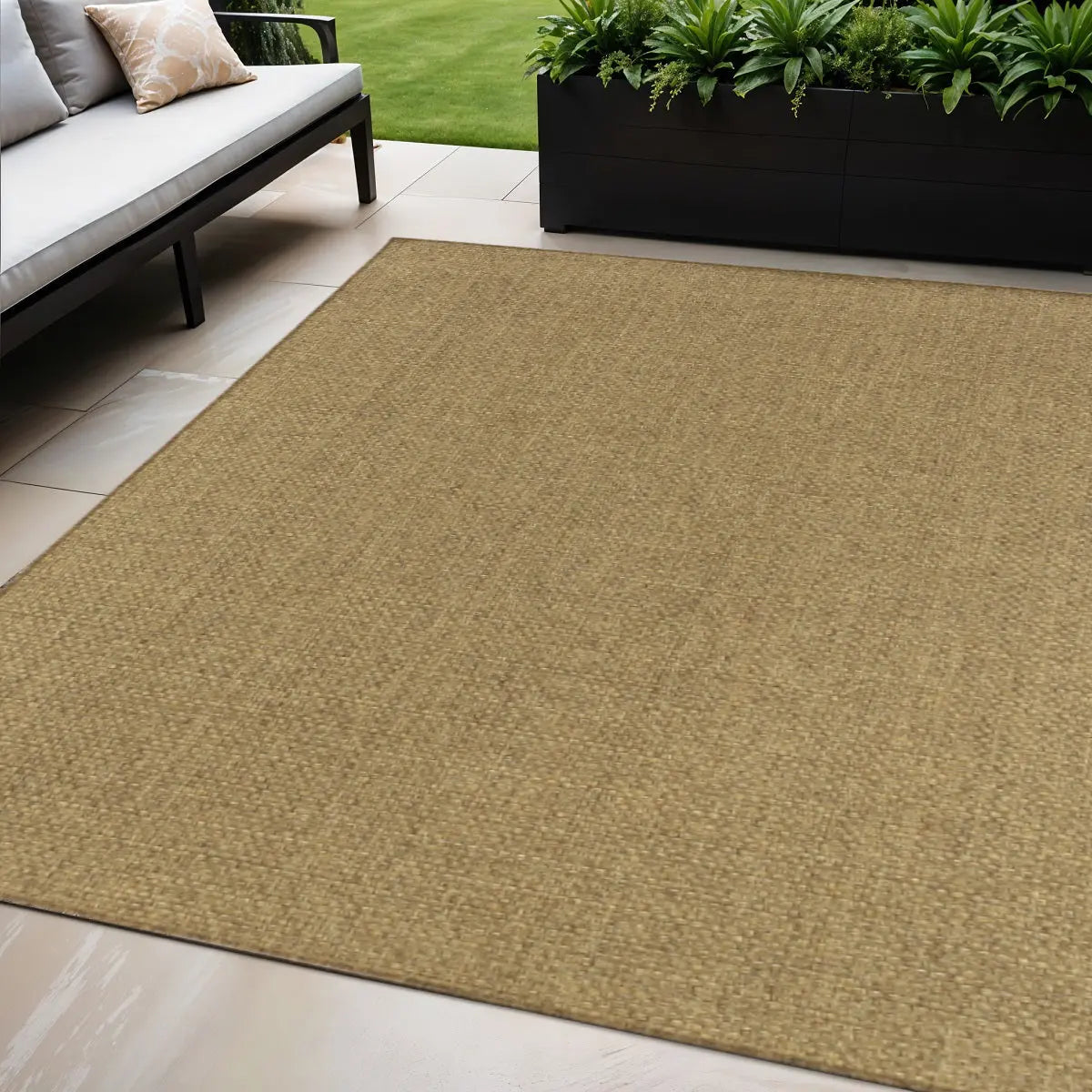 5' X 8' Tan Indoor Outdoor Area Rug Homeroots Outdoor