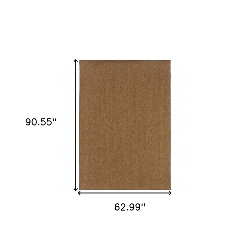 5' X 8' Tan Stain Resistant Indoor Outdoor Area Rug Homeroots Outdoor