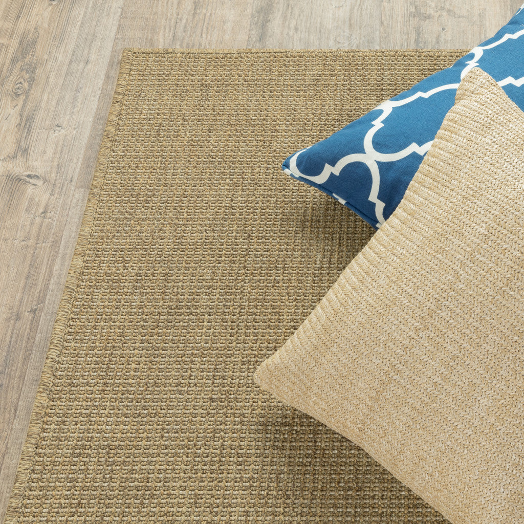 5' X 8' Tan Stain Resistant Indoor Outdoor Area Rug Homeroots Outdoor