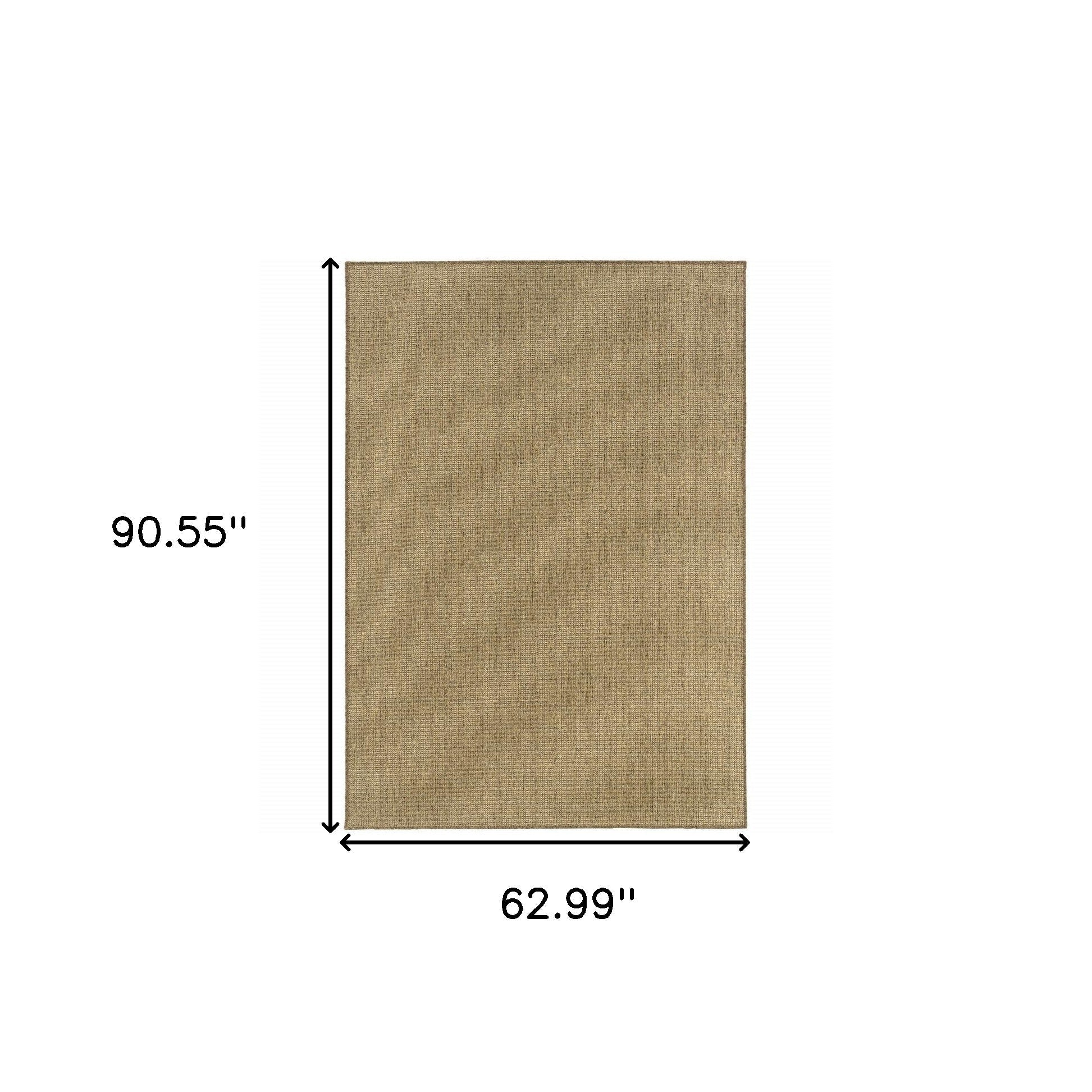 5' X 8' Tan Stain Resistant Indoor Outdoor Area Rug Homeroots Outdoor
