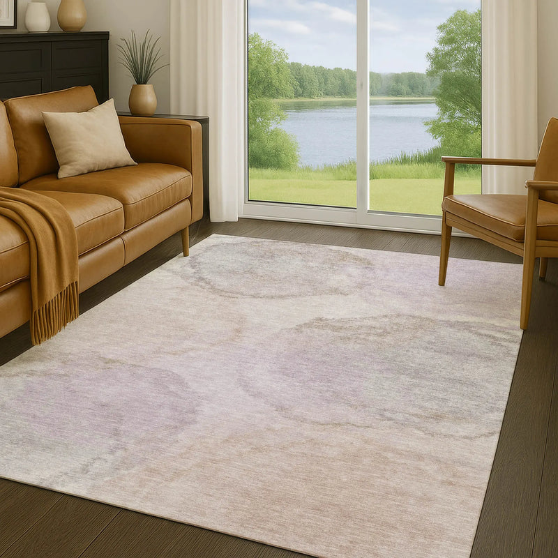 5' X 8' Taupe And Beige Abstract Washable Indoor Outdoor Area Rug Homeroots Outdoor