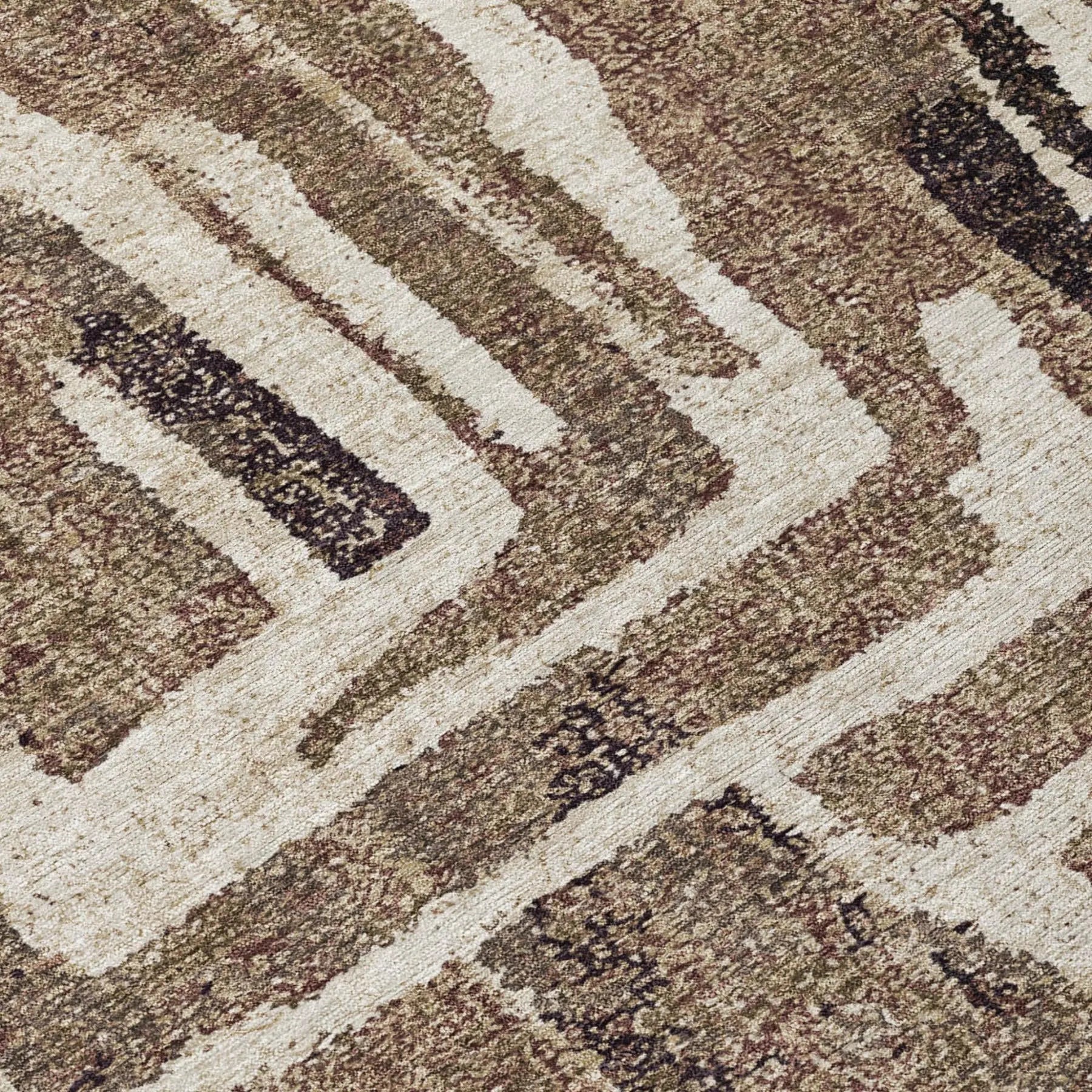 5' X 8' Taupe And Brown Abstract Washable Indoor Outdoor Area Rug Homeroots Outdoor