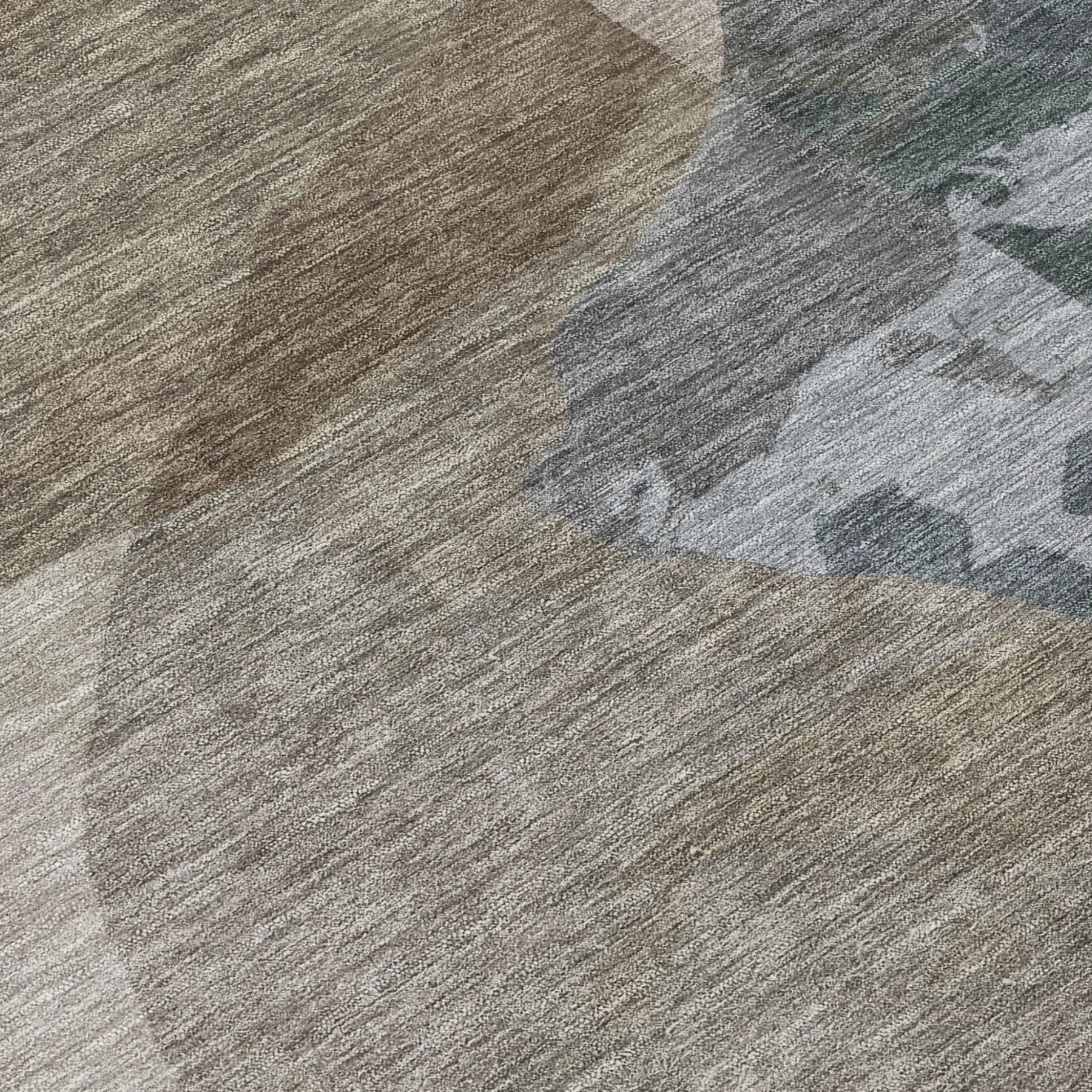 5' X 8' Taupe And Brown Abstract Washable Indoor Outdoor Area Rug Homeroots Outdoor