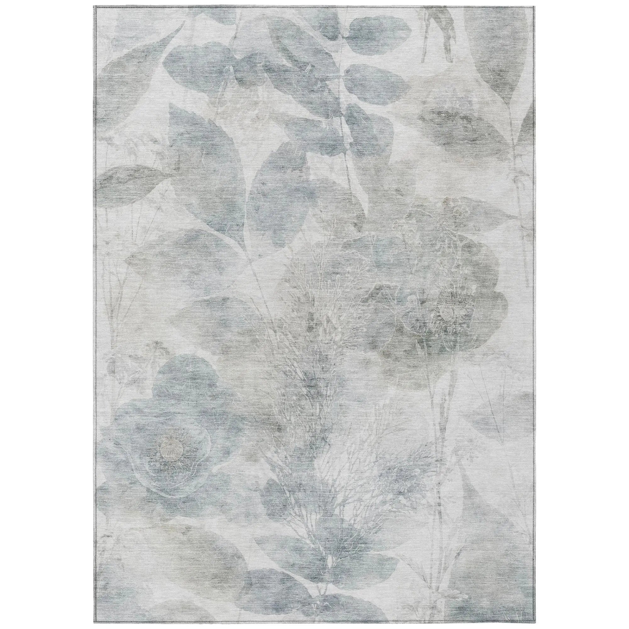 5' X 8' Taupe And Brown Floral Washable Indoor Outdoor Area Rug Homeroots Outdoor