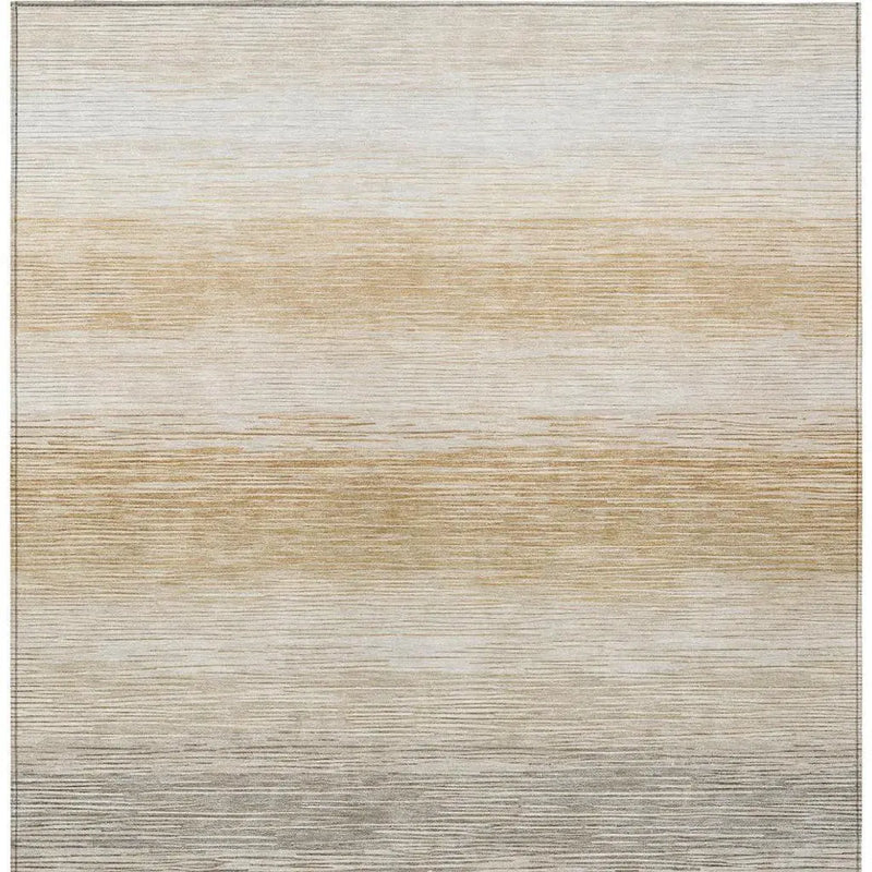 5' X 8' Taupe And Brown Striped Washable Indoor Outdoor Area Rug Homeroots Outdoor