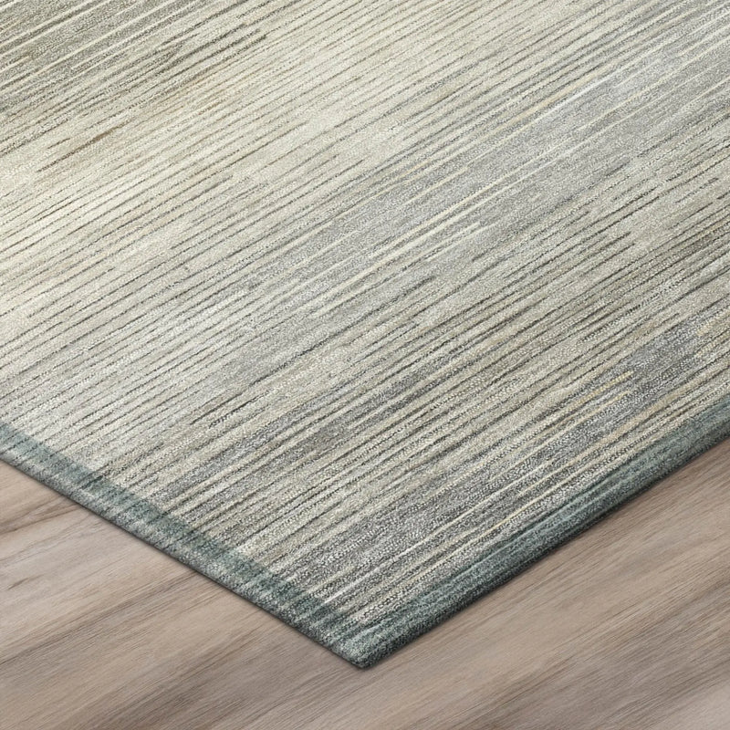 5' X 8' Taupe And Brown Striped Washable Indoor Outdoor Area Rug Homeroots Outdoor