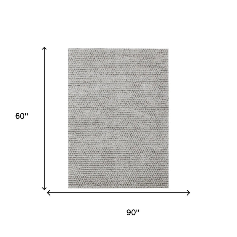 5' X 8' Taupe And Brown Striped Washable Indoor Outdoor Area Rug Homeroots Outdoor