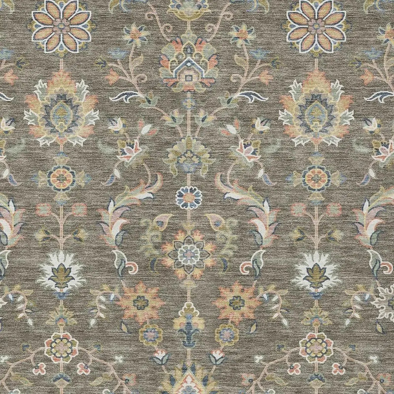 5' X 8' Taupe And Denim Blue Abstract Washable Indoor Outdoor Area Rug Homeroots Outdoor