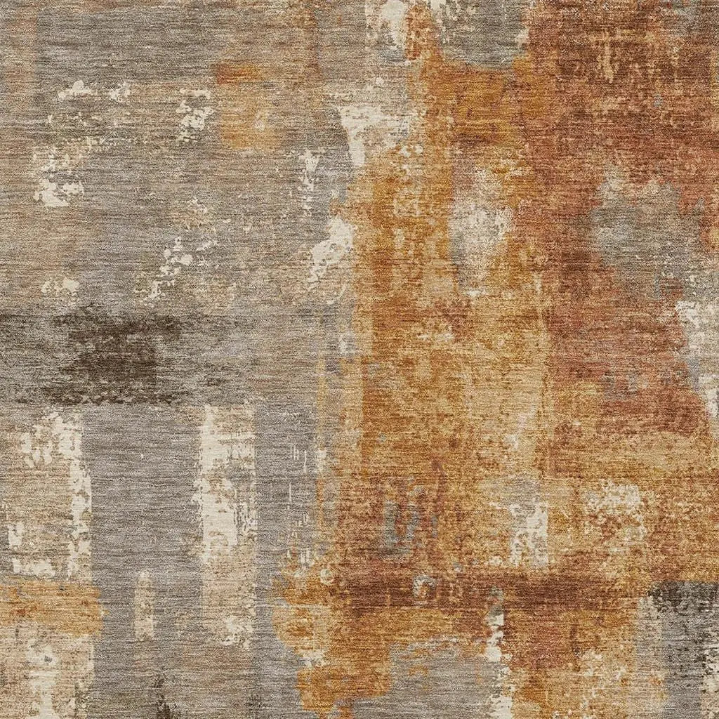5' X 8' Taupe And Gray Abstract Washable Indoor Outdoor Area Rug Homeroots Outdoor